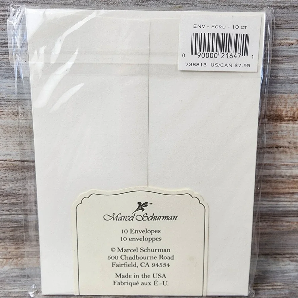 Marcel Schurman Ecru Envelopes 10 Count Pack Off White Stationery Made in USA
